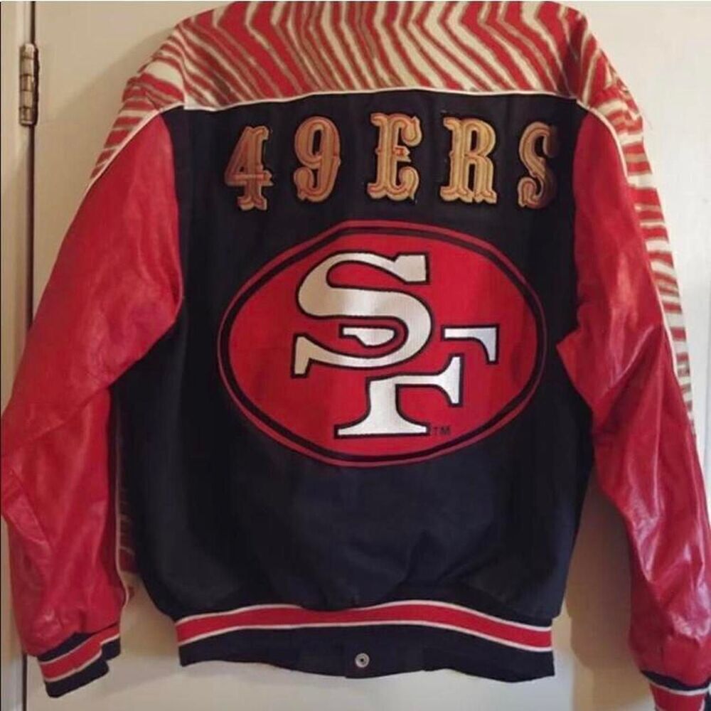zubaz san francisco 49ers varsity jeff hamilton reversible jacket